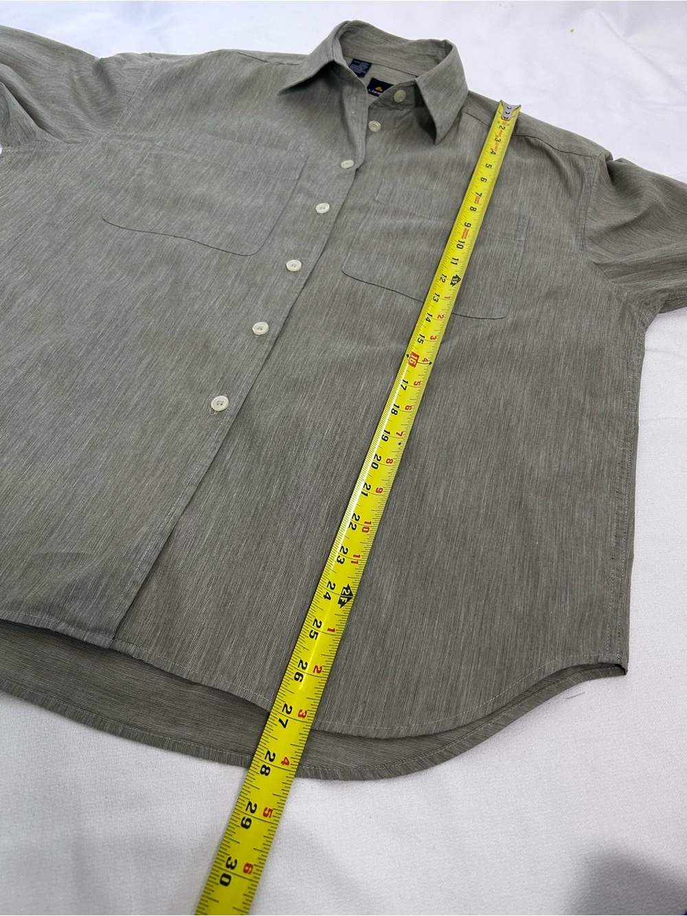 Lizsport Liz Claiborne Vintage Cotton Button Down Shirt Sage Green Stripe S - Picture 6 of 6